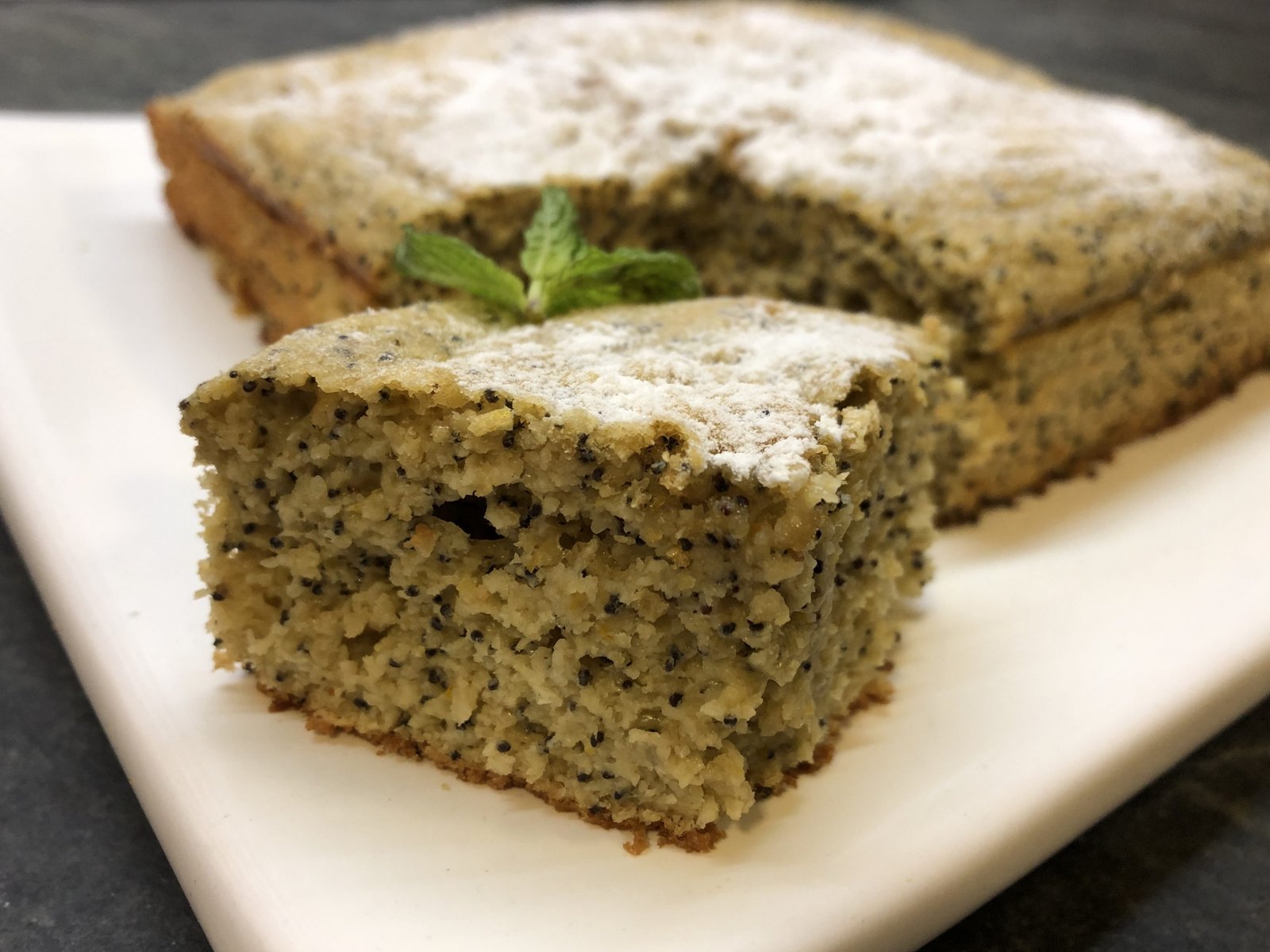 Torta de mandarina y amapola,  bajas calorías