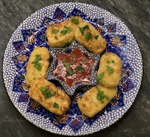 Yuca rellena con carne molida. Sabor a América