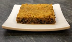 Cerdo agridulce y Batata,  en pastel