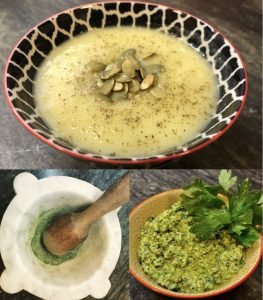 Apio mágico. Sopa, Sal y Pesto. Lo aprovechamos todo!!