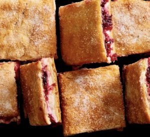 Barras de Cheesecake y Arándanos