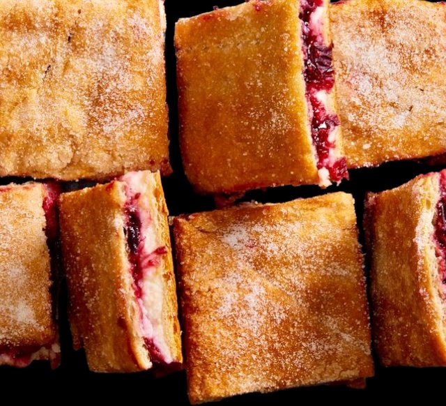 Barras de Cheesecake y Arándanos